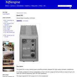 Quad 303 Manual - Stereo Power Amplifier - HiFi Engine