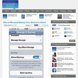 How to Manually Backup Your iDevice to iCloud