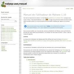 Manuel de l’utilisateur de Mahara 1.10 — Mahara 1.10 user manual