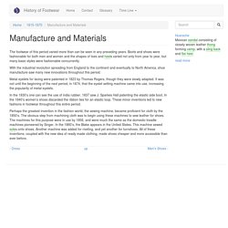 1815-1870 Manufacture and Materials