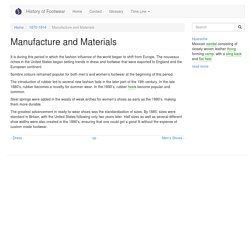 1870-1914 Manufacture and Materials