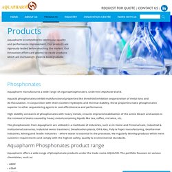 Aquapharm manufacture phosphonates-HEDP, ATMP, DTPMP, BHMTPMP