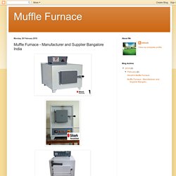 Muffle Furnace: Muffle Furnace - Manufacturer and Supplier Bangalore India