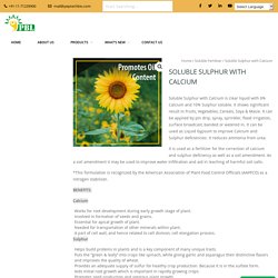 Soluble Sulphur with Calcium For Crops- Peptech Biosciences Ltd.