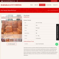 Clay Bricks Manufacturer,Construction Clay Bricks Manufacturer in Mohanpura