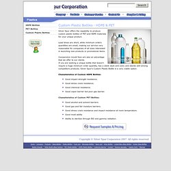 PET HDPE Plastic Bottle Supplier Manufacturer Distributor -Silver Spur Corporation