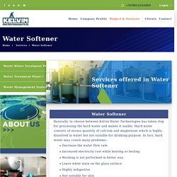 Water Softening Plant Manufacturer & Maintenance Work in India