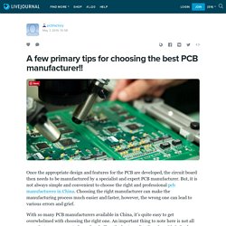 A few primary tips for choosing the best PCB manufacturer!!: pcbfactory