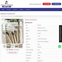 Bamboo Toothbrush Manufacturer & Supplier in Gujarat - Tanzoglobal.in