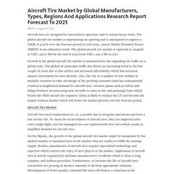 Aircraft Tire Market by Global Manufacturers, Types, Regions And Applications Research Report Forecast To 2025 – Telegraph