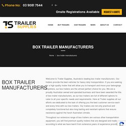 Heavy Box Trailer Manufacturers