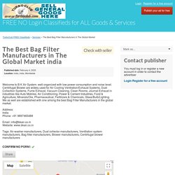 The Best Bag Filter Manufacturers in The Global Market india - TurboClub FREE Classifieds