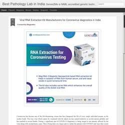 Viral RNA Extraction Kit Manufacturers for Coronavirus diagnostics in India