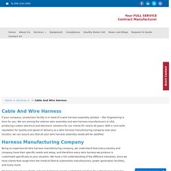Wire harness manufacturers, Wire harness assembly – Star Engineering