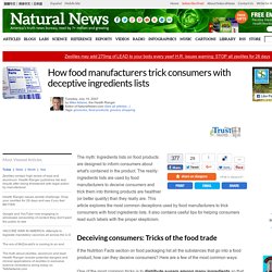 How food manufacturers trick consumers with deceptive ingredients lists