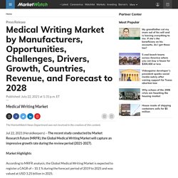 Medical Writing Market by Manufacturers, Opportunities, Challenges, Drivers, Growth, Countries, Revenue, and Forecast to 2028