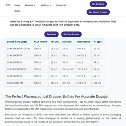 Dropper Bottles Manufacturers, Supplier & Exporter - Rajatl