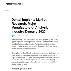 Dental Implants Market Research, Major Manufacturers, Analysis, Industry Demand 2023