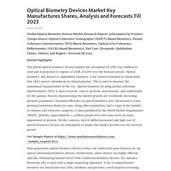 Optical Biometry Devices Market Key Manufactures Shares, Analysis and Forecasts Till 2023 – Telegraph