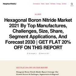 Hexagonal Boron Nitride Market 2021 By Top Manufactures, Challenges, Size, Share, Segment Applications, And Forecast 2030