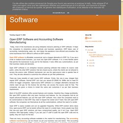 Open Source Manufacturing Software: Open ERP Software and Accounting Software Manufacturing