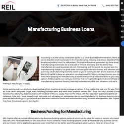 Manufacturing business funding