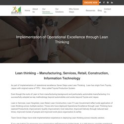 Lean Thinking in Manufacturing,Retail,Health Care Services,Construction - Seven Steps Global