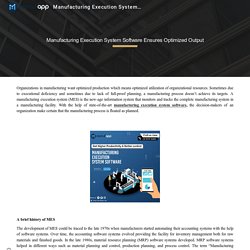 Manufacturing Execution System Software