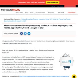 Medical Device Manufacturing Outsourcing‎‎ Market 2019 Global Key Players, Size, Trends, Opportunities, Growth- Analysis to 2024