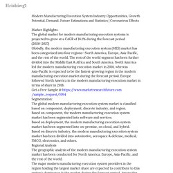 Modern Manufacturing Execution System Industry Opportunities, Growth Potential,... — Hrishiwg1