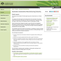 Australia's Automotive Manufacturing Industry (Current) - Australian Productivity Commission