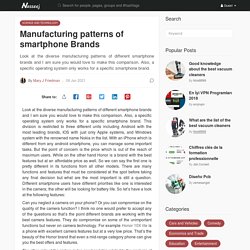 Manufacturing patterns of smartphone Brands