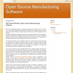 Open Source Manufacturing Software: ERP Payroll Module, Open Source Manufacturing Software