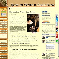 Manuscript Format for Novels