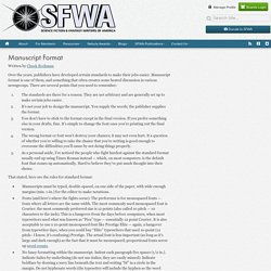 Manuscript Format - SFWA