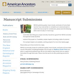 Family History Manuscript Submission Guidelines