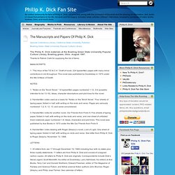 The Manuscripts and Papers Of Philip K. Dick « Philip K. Dick Fan Site