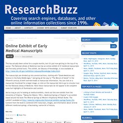 Online Exhibit of Early Medical Manuscripts — ResearchBuzz