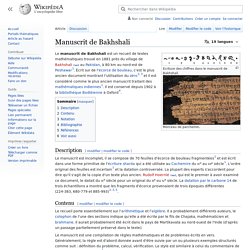 Manuscrit de Bakhshali