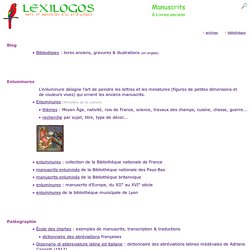 Manuscrits, Enluminures, Livres anciens en ligne LEXILOGOS