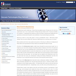 Unleash the Benefits of Clouds for Manufacturing