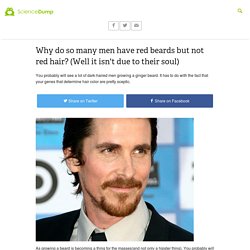 Why do so many men have red beards but not red hair? (Well it isn't due to their soul)