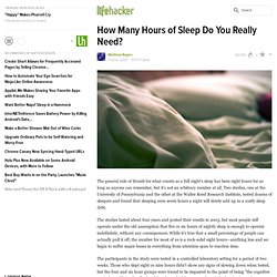 How Many Hours of Sleep Do You Really Need?