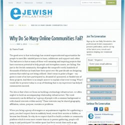 Why Do So Many Online Communities Fail?