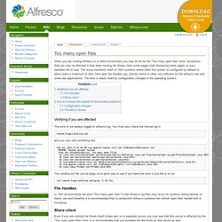 Too many open files - alfrescowiki