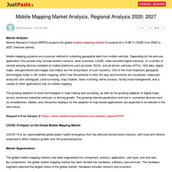 Mobile Mapping Market Analysis, Regional Analysis 2020: 2027