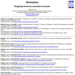 Mapping between metadata formats
