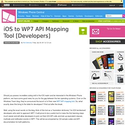 iOS to WP7 API Mapping Tool [Developers]