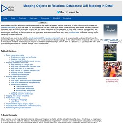 Mapping Objects to Relational Databases: O/R Mapping In Detail