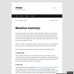 Marathon mantra(s)